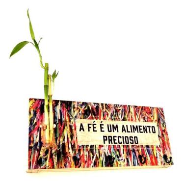 Imagem de Porta Chaves em Madeira com Bambu da Sorte (40cm) - Relaxar e Meditar,