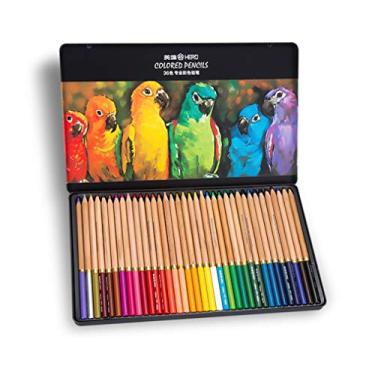 Imagem de Lápis de cor 36 cores pintadas à mão Caixa de lata profissional para estudantes