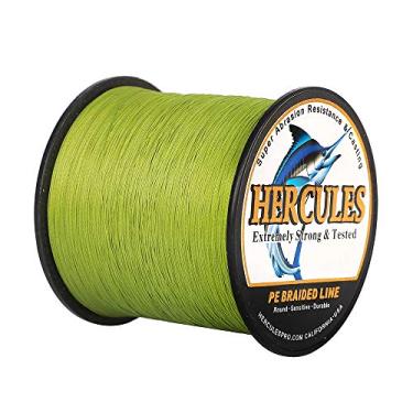 Imagem de Hercules Linha de pesca trançada super forte 4 fios super econômico de 1,8 kg a 2,3 kg Teste para água salgada, 109/328 / 547/1094 jardas (100 m / 300 m / 500 m / 1000 m), Diam# 0,08 mm - 0,55 mm Army Green, 80LB(36.3KG)-0.48MM-328YDS(300M)