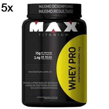 Imagem de Kit 5X Whey Pro - 1000g Baunilha - Max Titanium