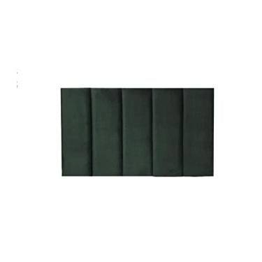 Imagem de Cabeceira Solteiro Modulada Reta - Tecido Veludo 5 Placas (Verde Musgo)