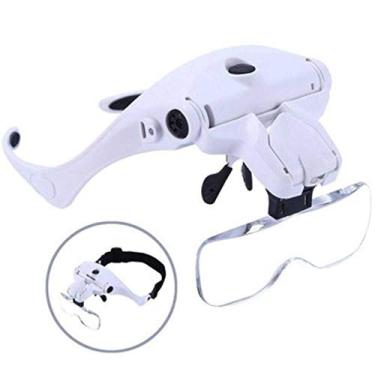 Imagem de Lupa Cabeça óculos ajustável 2 leds Recarregável 5 lentes Profissional 869 - Lorben