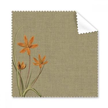 Imagem de Pano de limpeza de linho orquídea design tradicional bordado pano de limpeza para telefone limpador de óculos 5 peças