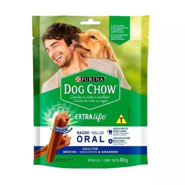 Imagem de Petisco Extra Life Dog Chow Saúde Oral Médio/Grande 80Gr