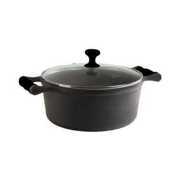 Imagem de Caçarola Ferro Alça Silicone Preto Tampa Vidro 1l 16cm