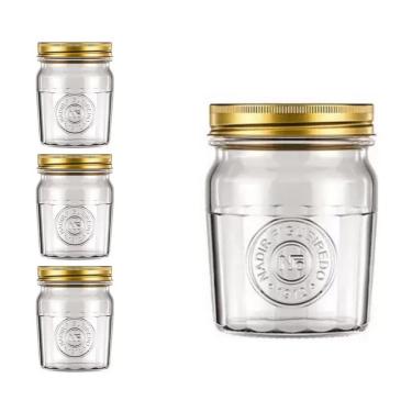 Imagem de Pote Americado Vintage Retro Tampa Biscoito 500ml Nadir 3Un