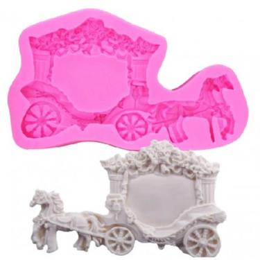 Imagem de Molde De Silicone Carruagem, Princesas, Cavalo