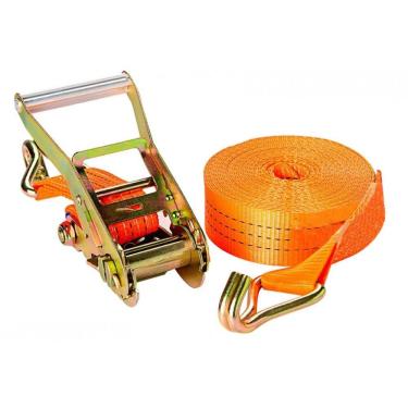 Imagem de Cinto de Amarração Laranja 9 metros com Catraca e Gancho &quot;&quot;J&quot;&quot; - 10 Toneladas