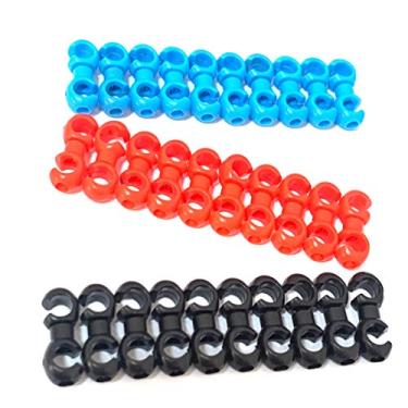 Imagem de Farbetter 30 clipes giratórios de gancho em S, gancho guia de fixação de cabo de freio de deslocamento de bicicleta, para bicicleta MTB Road dobrável, 30 peças vermelho azul preto 3 cores, 10 peças/cor