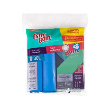 Imagem de Bettanin Combo Com 2 Rolos De Saco Para Lixo De 30 Litros E 3 Esponjas Diamond Esfrebom