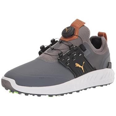 Imagem de Puma Tênis de golfe masculino Ignite Articulate Disc Golf, Quiet Shade/PUMA Team Ouro/PUMA Preto, 39