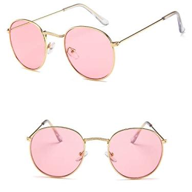 Imagem de Óculos de sol ovais retrô feminino/homem designer vintage pequeno preto vermelho amarelo tons óculos de sol óculos de sol,c7,liga