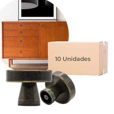 Imagem de Kit 10 Puxadores Ponto Penteadeira Dourado Para Movel 34mm (ouro envelhecido)