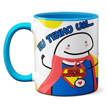 Imagem de Caneca Criativa Meme Flork Tenho Um Super Professor Presente (Azul)