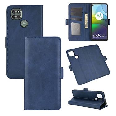 Imagem de HONGYAN Capa de telefone Para Motorola Moto G9 Power Fivela magnética de dois lados e capa de couro horizontal com suporte, slots para cartões e carteira Capa protetora