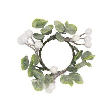 Imagem de Mini Guirlanda Nevada Com Bolas Brancas 11x11x4cm 1016411