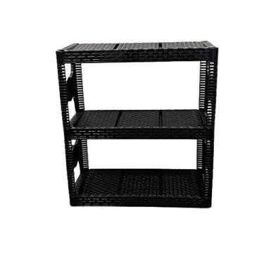 Imagem de Estante Ratan Preta Prime 03 Prateleiras