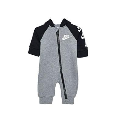 Imagem de Nike Baby`s Futura Long Sleeve Full Zip Hooded Coverall (Dark Grey Heather(56F869-042)/Black, 0-3 Months)