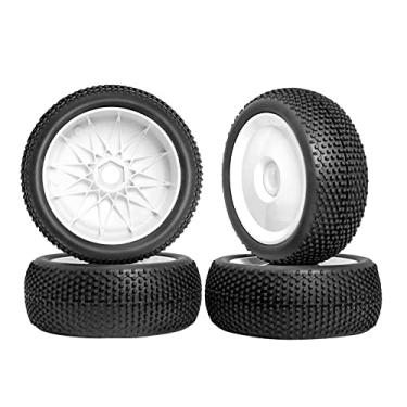 Imagem de RC Station 4 peças de rodas sextavadas de 17 mm e pneus de escala 1/8 RC Buggy RC Pneus e rodas com inserções de espuma 1/8 RC Buggy Pneus e rodas para Typhon, Redcat, Team, Losi, HPI, HPS, 4 peças - preto
