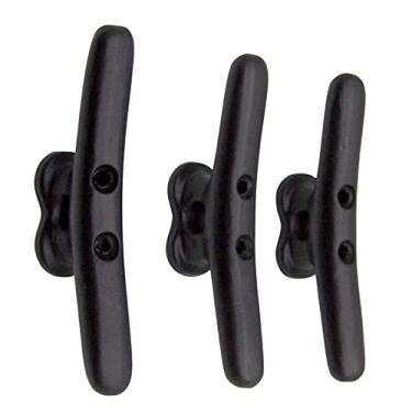 Imagem de Ganchos de parede de ferro fundido preto, decoração náutica, 12 cm, conjunto de 3