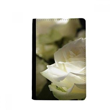 Imagem de Porta-passaporte de rosas brancas de tamanho grande escuro Notecase Burse carteira porta-cartão, Multicolor