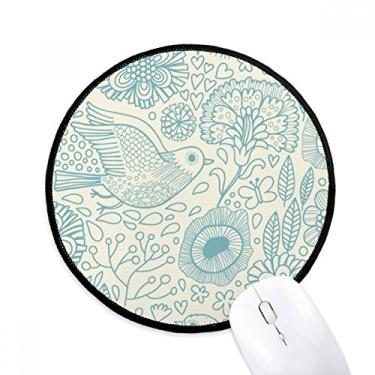 Imagem de Tapete de mouse para mesa de escritório com flor e planta de flor para planta de pássaro de folha para computador