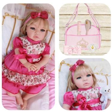 Boneca Bebe Reborn Recem Nascida Silicone Com Lindos Itens - Chic Outlet -  Economize com estilo!