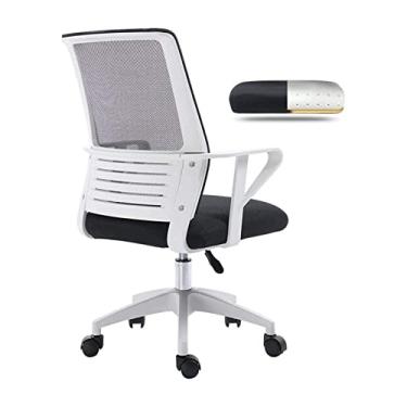 Imagem de cadeira de escritório cadeira de malha cadeira giratória cadeira de computador assento acolchoado ergonômico encosto de uma peça cadeira de lazer cadeira de jogo (cor: preto) needed