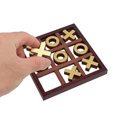 Tabuleiro de madeira Tic TAC Toe Jogo Inteligente Engraçado Jogo de Mesa  para Crianças Adulto