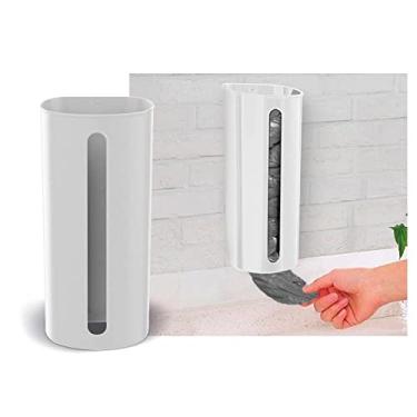 Imagem de Home E-commerce Porta Sacolas Puxa Sacos de Parede Plasvale - Branca