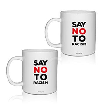 Imagem de 2 Canecas Brancas Personalizadas Say no Racismo
