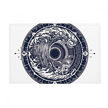 Imagem de DIYthinker Waves Bússola padrão de arte tapete antiderrapante tapete para porta de banheiro