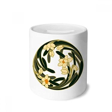 Imagem de DIYthinker China Flower Bud Art padrão redondo caixa de dinheiro caixa de cerâmica porta-moedas presente de cofrinho