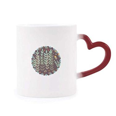 Imagem de Caneca verde marrom flor tinta sensível ao calor caneca vermelha muda de cor