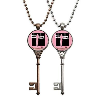 Imagem de OFFbb-USA China Sports Anéis de ginástica Olímpicos Chaveiro Colar Pingente Joias Decoração Casal