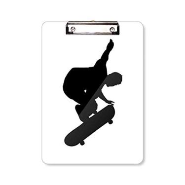 Imagem de Prancheta para jogador de skate para esportes, saltos, pasta, bloco de notas A4
