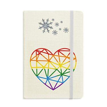 Imagem de Rainbow Gay LGBT Caderno de modelagem lésbica coração grosso diário flocos de neve inverno