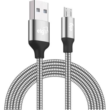 Imagem de Cabo Carregador Micro Usb V8 1 Metro Aço Inox Para Android