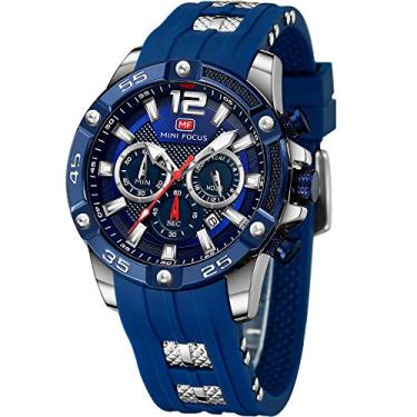 Imagem de Relógio masculino jovem original esportivo vintage de quartzo cronógrafo classico de silicone relógios