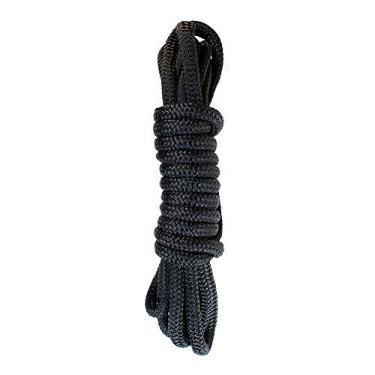 Imagem de Linha de ancoragem West Coast Paracord preta sólida – Linha de ancoragem de nylon trançado duplo – Corda de amarração premium (7,6 m x 1,27 cm)