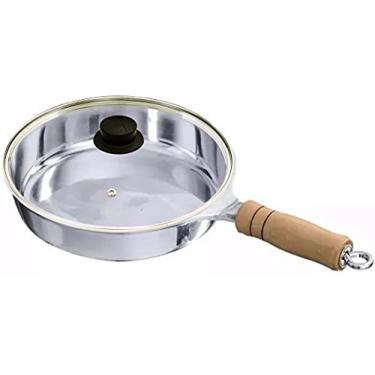 Imagem de Frigideira Alumínio Polido Cabo e Pomel de Baquelite 24 Cm Tampa De Vidro