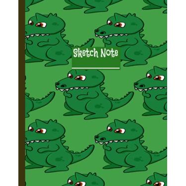 Imagem de Dinosaur Primary Composition Sketch Notebook With Picture Space On top: Activity Book For Kids 3 to 5 years K2 & 3 Half Ruled Draw And Write Story ... Girls Back To School Supplies Home Schooling