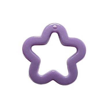 Imagem de Colar Com Pingente De Estrela Oca Pingente Pulseira Joias Fazendo Artesanato Suprimentos Diy 30X30Mm 20 ​​Cores