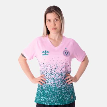 Imagem de Camisa Umbro Chapecoense 2021 Feminina Outubro Rosa