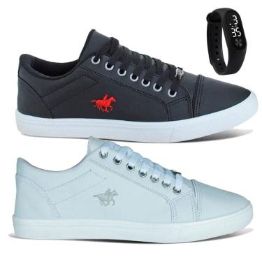 Imagem de Kit 2 Sapatênis Casual Masculino Tenis Polo Energy + Relógio