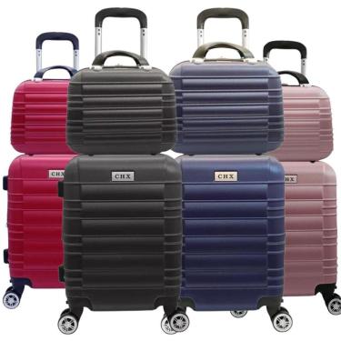 Imagem de Kit Mala Viagem 10 Kilos Com Frasqueira Semi Rigida Bordo Padrão Anac 4 Rodas Giratória...