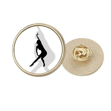 Imagem de Yoga Hot Beautiful Woman Art Deco Fashion Round Metal Golden Pin Broche Clip, Medium, não aplicar