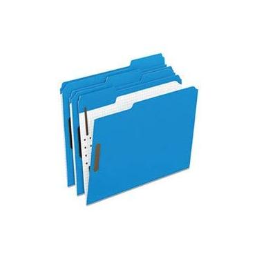 Imagem de Pastas, 2 prendedores, corte de aba 1/3, carta, 50/BX, azul, vendido em 1 caixa