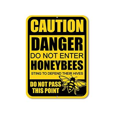 Imagem de Honey Dew Gifts Placa de metal de alumínio para fazenda de abelhas de 22,8 x 30,48 cm