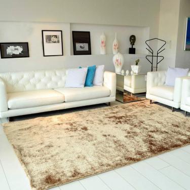 Imagem de Tapete Felpudo Para Quarto E Sala Colima Peludo Bege 200cmX250cm